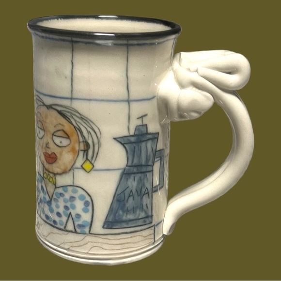 Tom Edwards Pottery  Sleep Is For Wimps Woman Coffee Tea Mug Caffeine Cup (Chip) - Picture 2 of 12